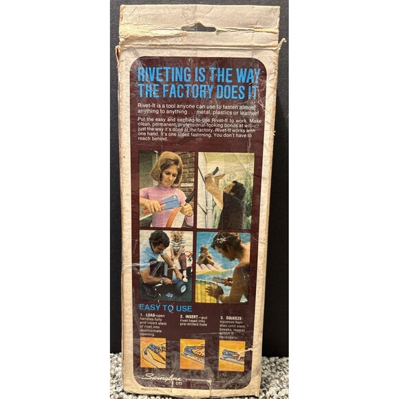 Vintage 1970S Swingline Rivet It Triple Head Riveting 9” Plier In Box USA - Picture 5 of 13